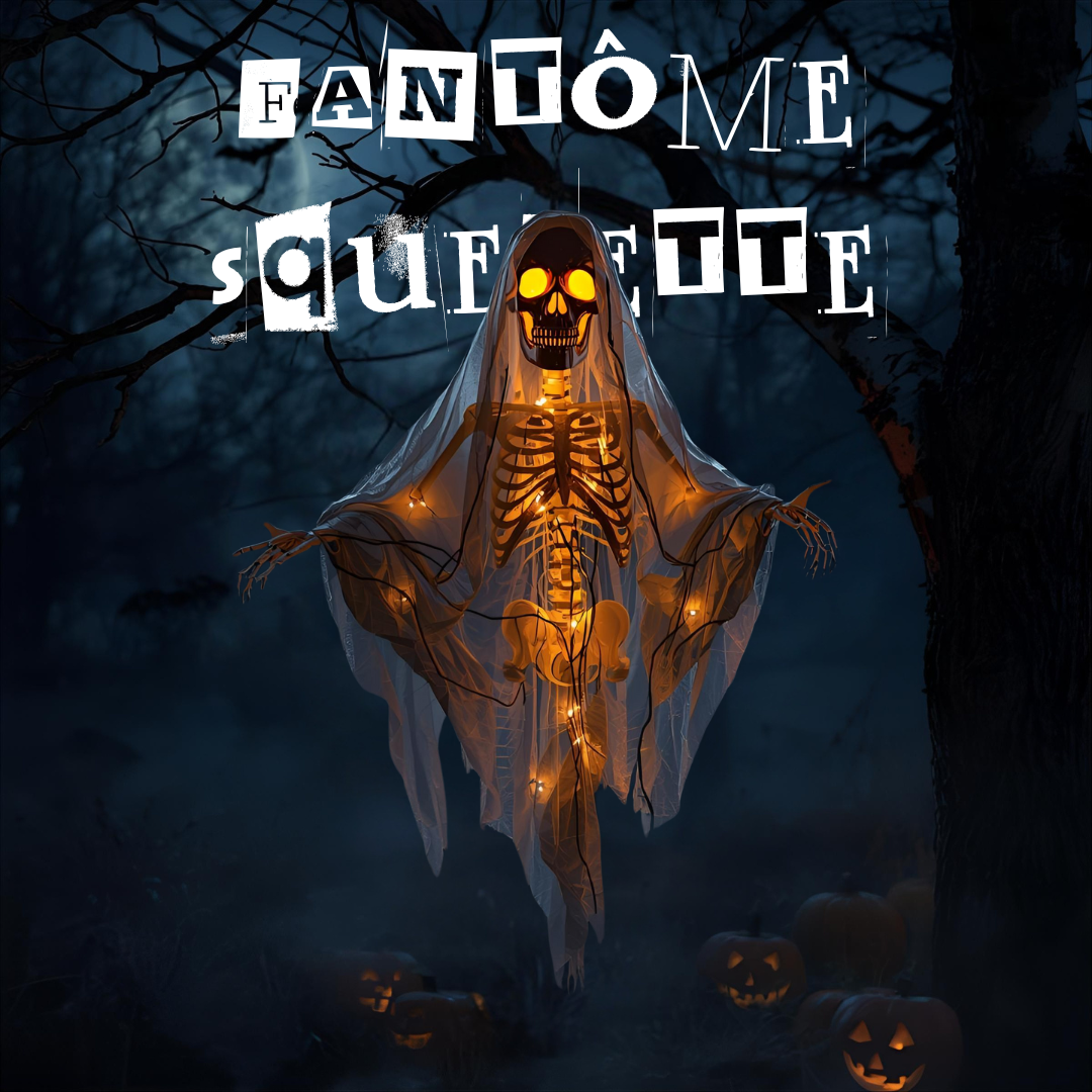 Squelette Fantôme LED à Suspendre – Décoration Extérieure Halloween