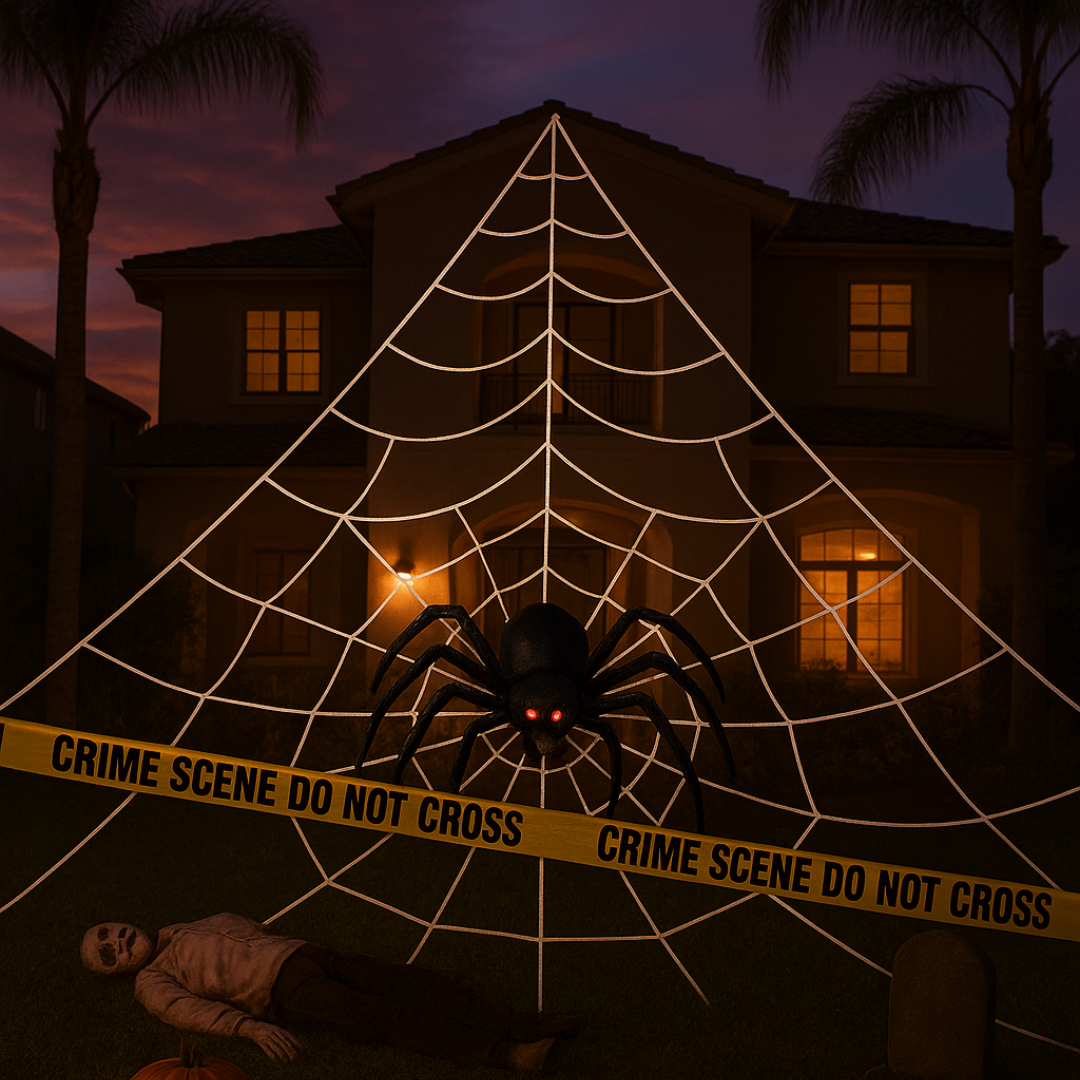 Toile d’Araignée XXL Halloween – Filet Triangulaire 7x5 m