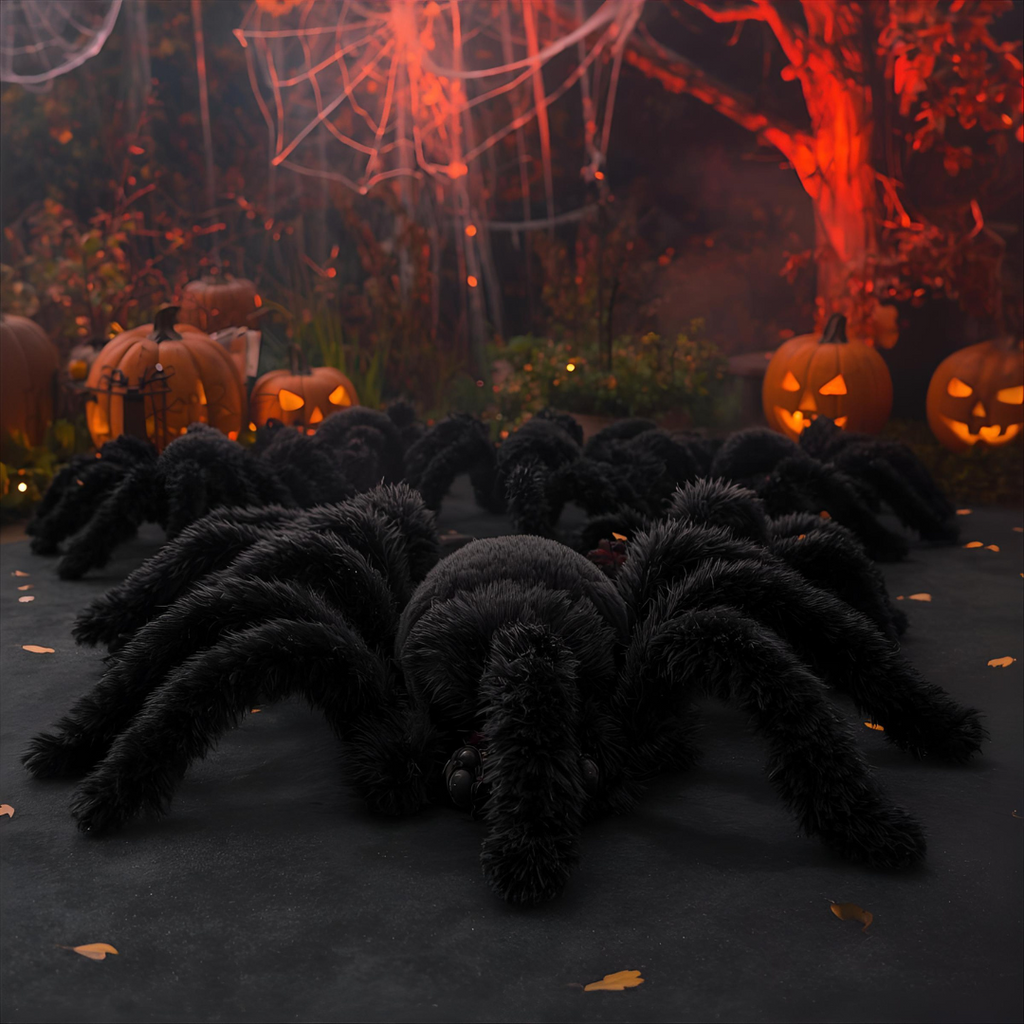 Araignée géante noire – Décoration d’Halloween réaliste de 30 à 200 cm