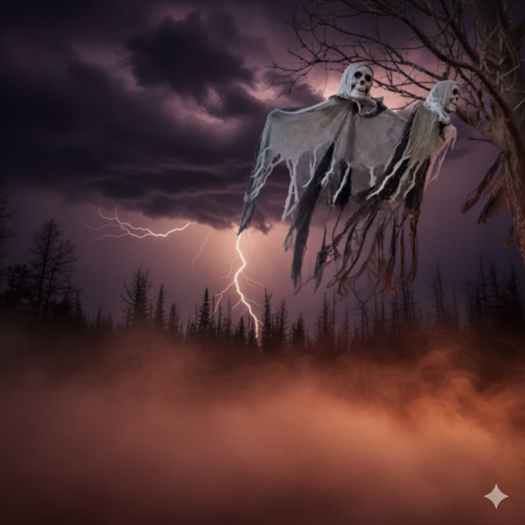 Squelette Fantôme LED à Suspendre – Décoration Extérieure Halloween