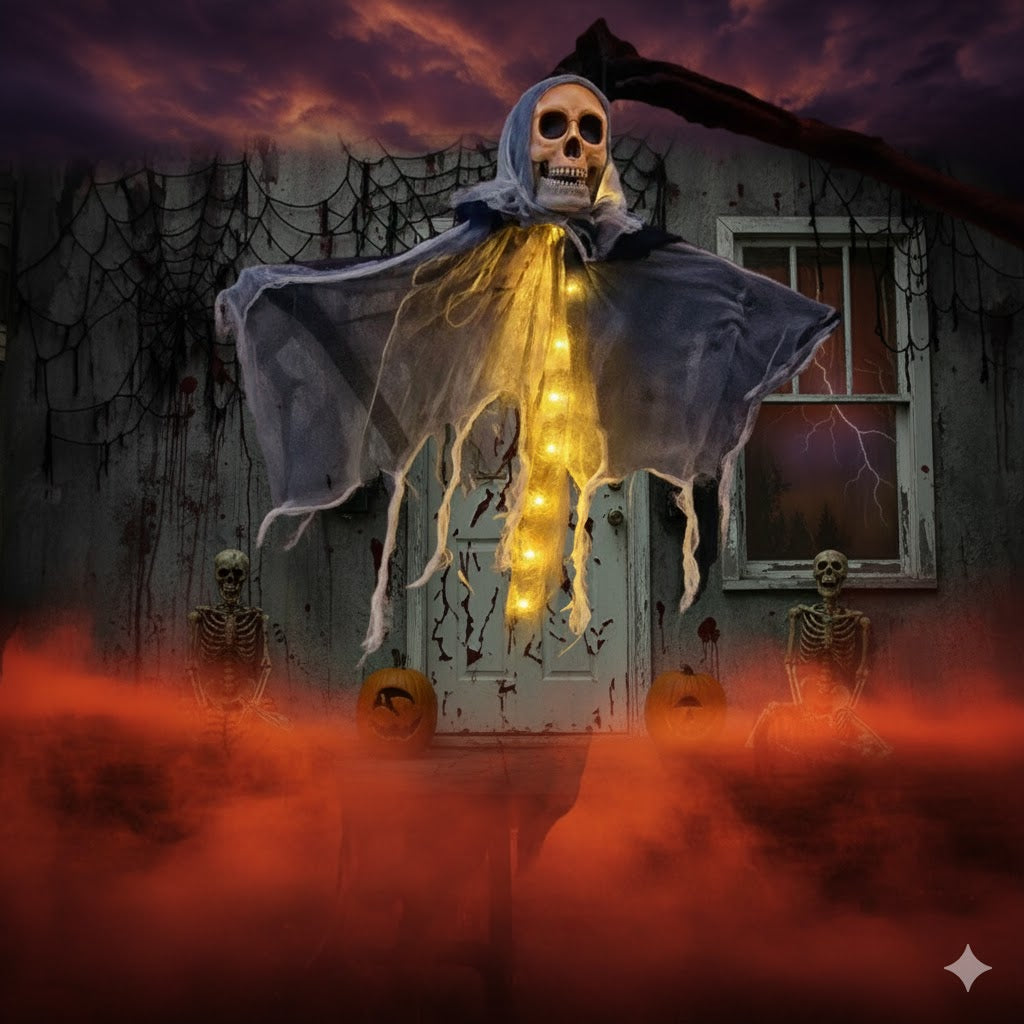 Squelette Fantôme LED à Suspendre – Décoration Extérieure Halloween