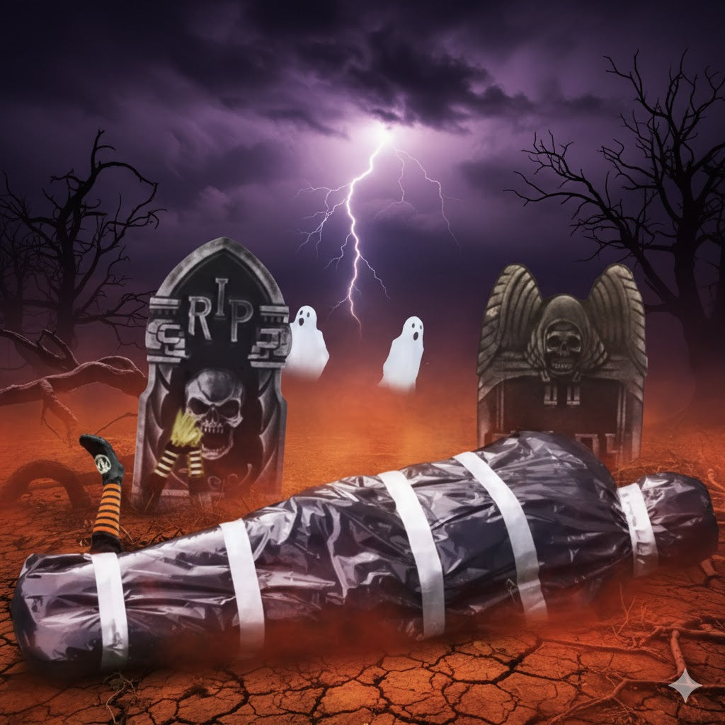 Cadavre suspendu 150 cm – Décoration d’Halloween réaliste pour maison hantée