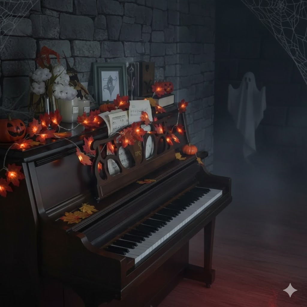 Guirlande lumineuse feuilles d’érable – 20 à 40 LED, étanche, déco d’automne et Halloween