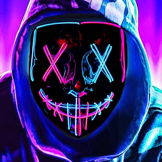 Masque LED Purge Halloween – 3 Modes Lumineux