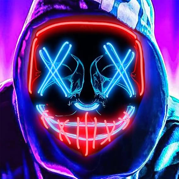 Masque LED Purge Halloween – 3 Modes Lumineux