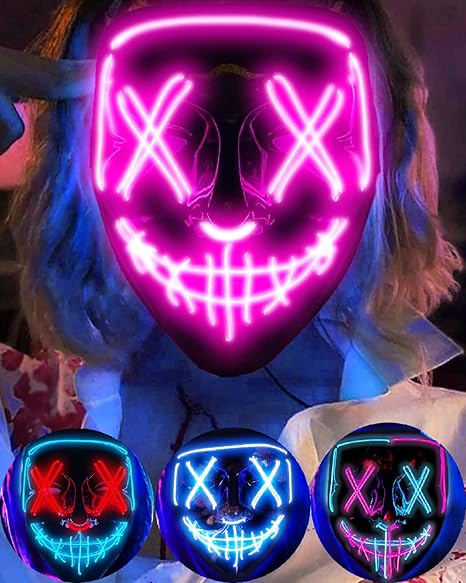 Masque LED Purge Halloween – 3 Modes Lumineux