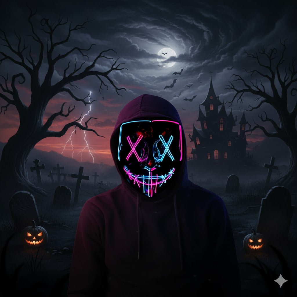 Masque LED Purge Halloween – 3 Modes Lumineux