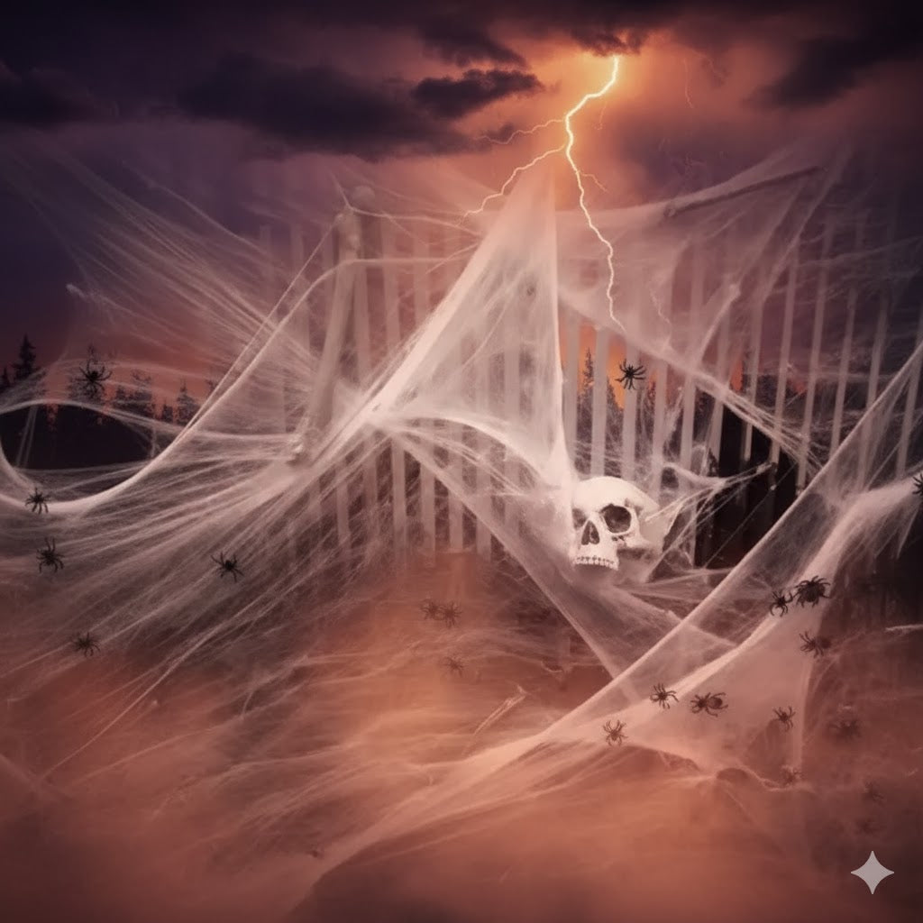 Toile d’Araignée Halloween avec Araignée – Extensible et Réaliste