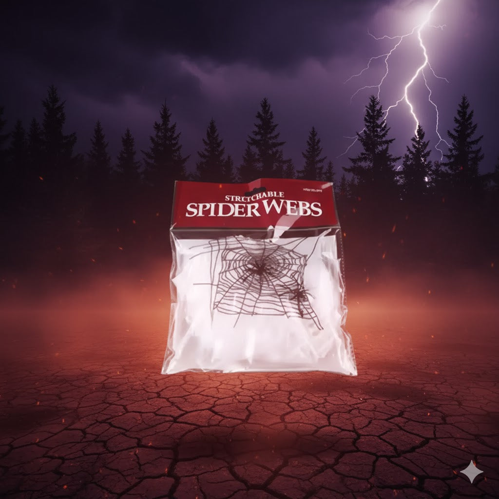 Toile d’Araignée Halloween avec Araignée – Extensible et Réaliste